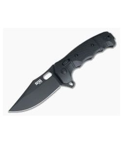SOG Seal XR Clip Point Black S35VN Black GRN Tactical Flipper Folding Knife 12-21-01-57