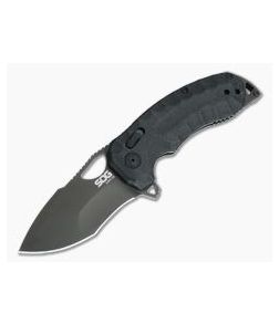 SOG Kiku XR Blackout Black Cerakote XHP Linen Micarta XR Lock Flipper 12-27-02-57