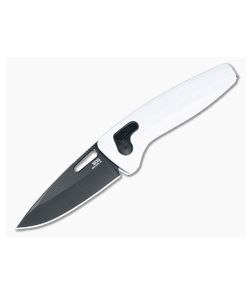 SOG One-Zero XR Lock Folder White Aluminum Handle Black TiNi S35VN Drop Point 12-73-05-57