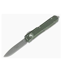 Microtech Ultratech S/E Apocalyptic 204P Drop Point Distressed OD Green OTF Automatic Knife 121-10DOD