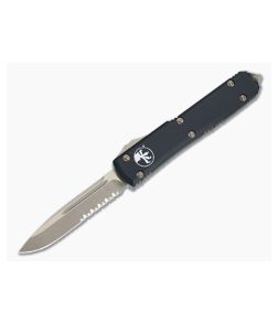 Microtech Ultratech S/E Bronzed Partial Serrated M390 Drop Point Black OTF Automatic Knife 121-14
