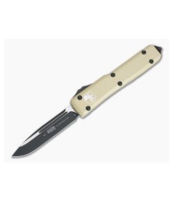 Microtech Ultratech Black 204P Drop Point Champagne Gold OTF Automatic Knife 121-1CG
