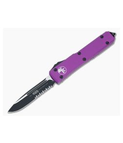 Microtech Ultratech Violet CC Serrated Drop Point OTF Automatic Knife 121-2CCVI