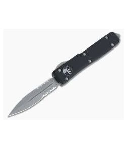 Microtech Ultratech D/E Apocalyptic M390 Serrated Double Edge Black OTF Automatic Knife 122-11AP