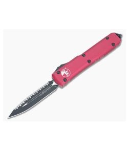 Microtech Ultratech Red CC Full Serrated Double Edge OTF Automatic Knife 122-3CCRD
