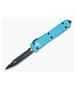 Microtech Ultratech Turquoise CC Full Serrated Double Edge OTF Automatic Knife 122-3CCTQ