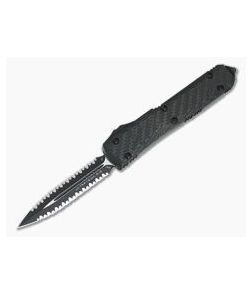 Microtech Ultratech Carbon Fiber Top Double Full Serrated Black CTS-204P OTF Automatic Knife 122-D3CFT