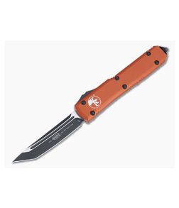 Microtech Ultratech Tanto Black M390 Orange OTF Automatic Knife 123-1OR
