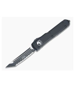 Microtech Ultratech T/E Tactical Tanto Black Full Serrated Elmax OTF Automatic Knife 123-3T