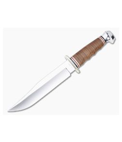 Kabar Bowie Stainless Steel Stacked Leather Fixed Blade 1236