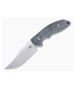 Hinderer Emmett Bowie Stonewashed 20CV Black Micarta Fixed Blade 1277