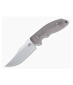 Hinderer Emmett Bowie Stonewashed 20CV Burgundy Micarta Fixed Blade 1280