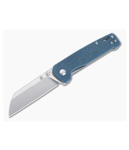 QSP Knives Penguin Sheepsfoot Satin D2 Blue Micarta Liner Lock Folder
