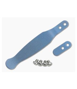 Hinderer Solid Pocket Clip and Filler Tab Set Titanium Battle Blue 1300