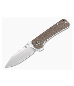 QSP Knives Hawk Satin 14C28N Brown Micarta Liner Lock Flipper