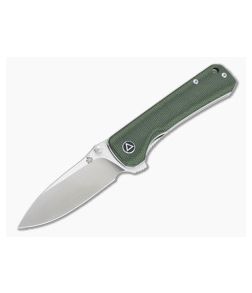 QSP Knives Hawk Satin 14C28N Green Micarta Liner Lock Flipper