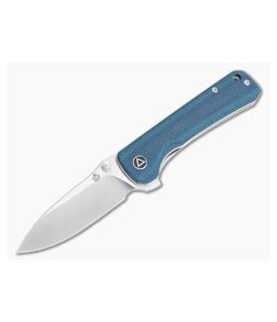 QSP Knives Hawk Satin 14C28N Blue Micarta Liner Lock Flipper
