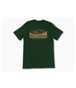 Buck Knives "Your Friend In The Outdoors" Forest Green Cotton T-Shirt | Large