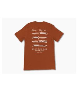 Buck Knives Quality Blades Copper Cotton T-Shirt | Large