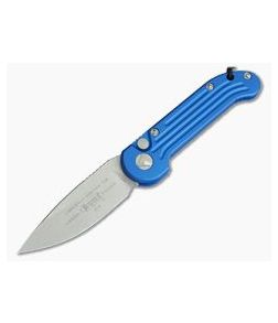Microtech LUDT Stonewash CTS-204P Plain Edge Blue Automatic Knife 135-10BL