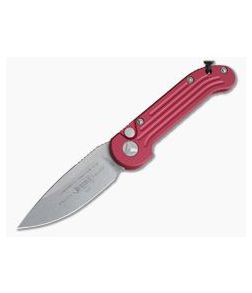 Microtech LUDT Stonewash CTS-204P Plain Edge Red Automatic Knife 135-10RD