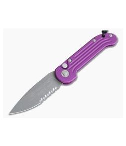 Microtech LUDT Apocalyptic M390 Serrated Edge Violet Automatic Knife 135-11APVI