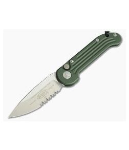 Microtech LUDT Satin Part Serrated CTS-204P OD Green Automatic Knife 135-5OD