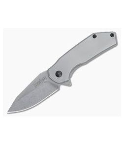 Kershaw Valve Stonewashed Drop Point Assisted Frame Lock Flipper 1375