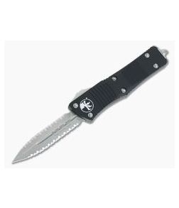 Microtech Troodon D/E Stonewashed Double Full Serrated XHP Black OTF Automatic 138-D12