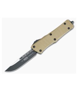 Microtech Troodon S/E Signature Black M390 Tan G10 Top OTF Automatic 139-1GTTAS