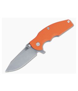 Hinderer Jurassic MagnaCut Slicer Orange G10 Tri-Way Battle Blue Flipper 1416