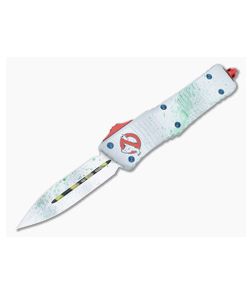 Microtech Combat Troodon Ghostbusters D/E White Automatic Knife 142-1GBS