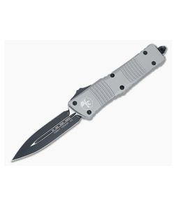 Microtech Combat Troodon OTF Titanium Gray Aluminum Handle Black M390 Double Edge Blade 142-1TG