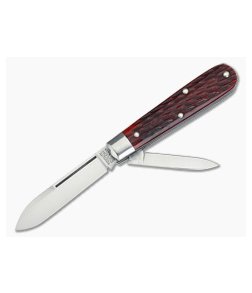 Tidioute Cutlery #14 Lick Creek Boys Knife 2-Blade Rust Red Jigged Bone