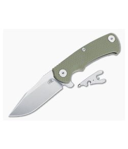 Hinderer Project X MagnaCut Clip Point OD Green G10 Tri-Way Stonewash Bronze Flipper 1430