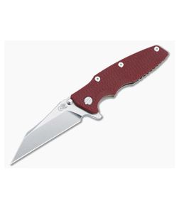 Hinderer Eklipse 3.5" Flipper Wharncliffe CPM-20CV Red G10 Stonewash Bronze Tri-Way Folder 1443