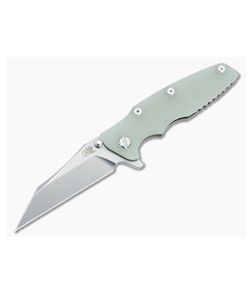 Hinderer Eklipse 3.5" Flipper Wharncliffe CPM-20CV Translucent Green G10 Stonewash Bronze Tri-Way Folder 1444