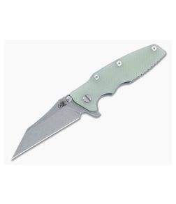 Hinderer Eklipse 3.5" Flipper Wharncliffe CPM-20CV Translucent Green G10 Battle Blue Tri-Way Folder 1457