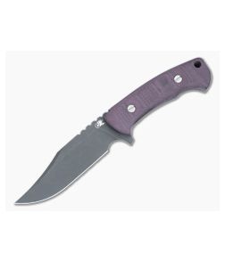 Hinderer Ranch Bowie Fixed Blade Burgundy Micarta Handle Battle Black 3V Clip Point Blade 1461