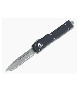 Microtech UTX-70 Apocalyptic 204P Part Serrated Drop Point Black OTF Automatic Knife 148-11AP