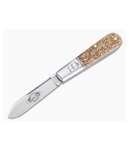 Tidioute #15 Barlow Glitter Gold Acrylic Slip Joint Knife 152121