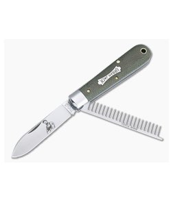 Tidioute #15 Urban Jack Knife OD Green Canvas Micarta Slip Joint Knife 152221