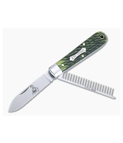 Tidioute #15 Urban Jack Knife Spring Green Jigged Bone Slip Joint Knife 152221