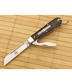 Tidioute Cutlery #15 Beer Scout Jack Knife Gabon Ebony Wood