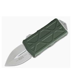 Microtech Exocet Stonewashed 204P Plain Double Edge OD Green CA Legal OTF Auto 157-10OD