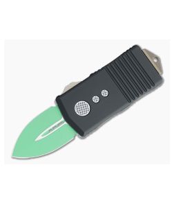 Microtech Exocet Jedi Master Green Double Edge Black CA Legal OTF Automatic 157-1JM