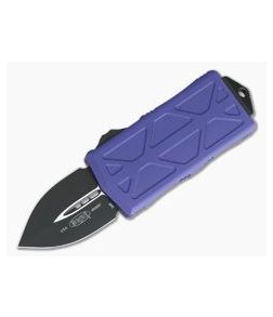 Microtech Exocet Purple Handle 204P Black Plain Double Edge CA Legal OTF Auto 157-1PU