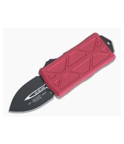 Microtech Exocet Red Aluminum Black 204P Double Edge CA Legal OTF Automatic 157-1RD