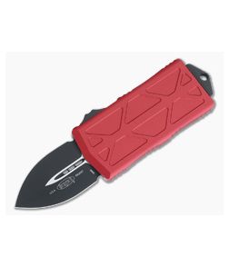 Microtech Exocet OTF Automatic Red Aluminum Black M390 Double Edge CA Legal 157-1RD