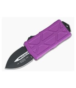 Microtech Exocet Violet Handle Black Plain Double Edge CA Legal OTF Auto 157-1VI